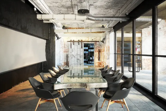 تصميم غرفة اجتماعات طولية تصميم مودرن