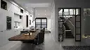 تصميم ابداعي لصاله معيشة مع المطبخ