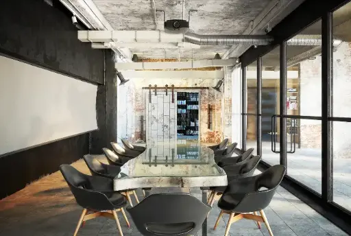 تصميم غرفة اجتماعات طولية تصميم مودرن